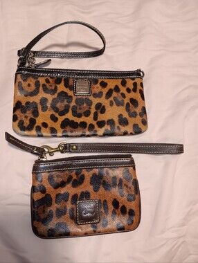 Dooney Bourke Set Of 2 Leopard Print Wristlets